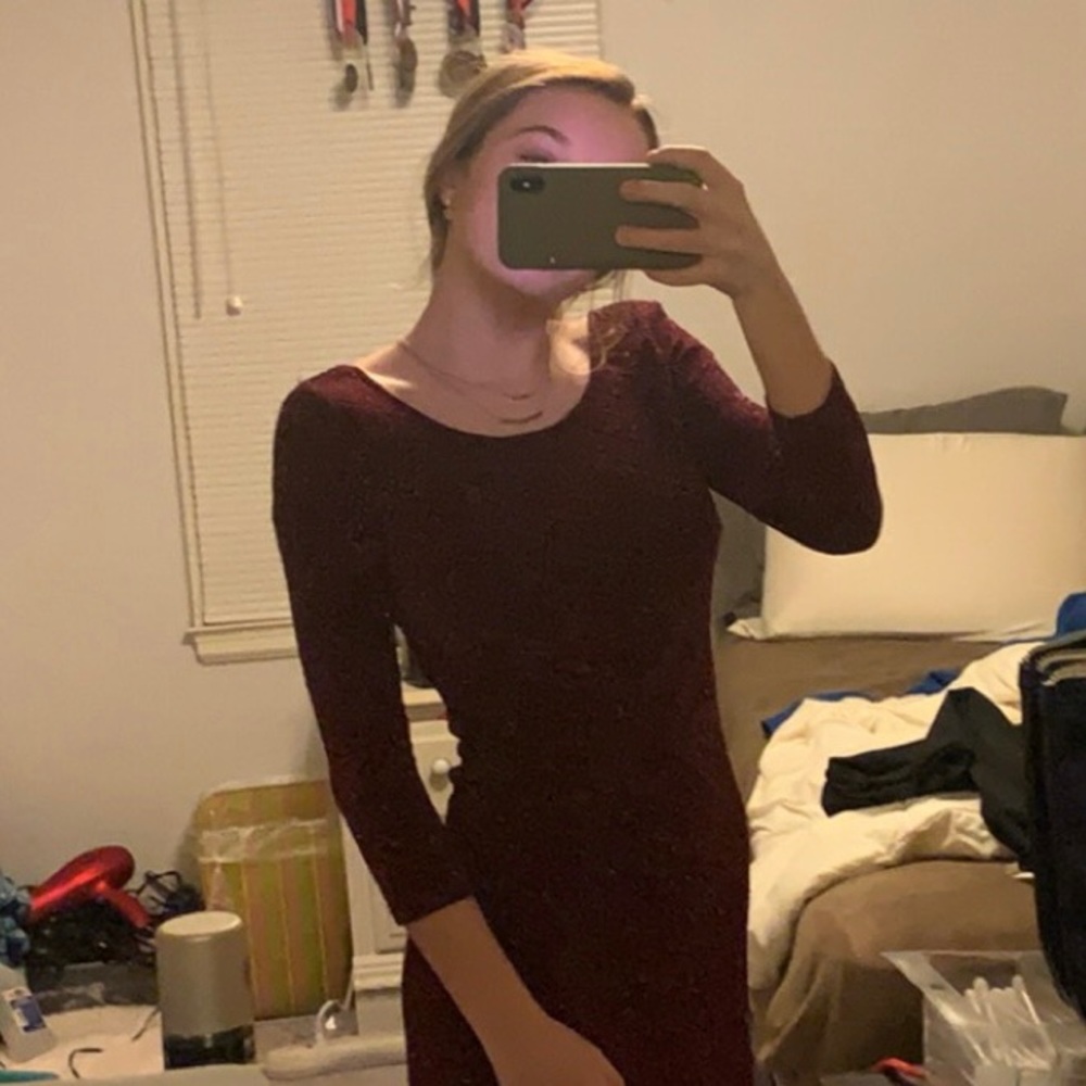 Mini Maroon Dress - Picture 2 of 9